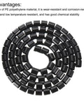 Coiled Tube Wrap Cable Kit For Quick Cable Management 2 Pack 1.5M 22mm Flexible PE Sleeve Black