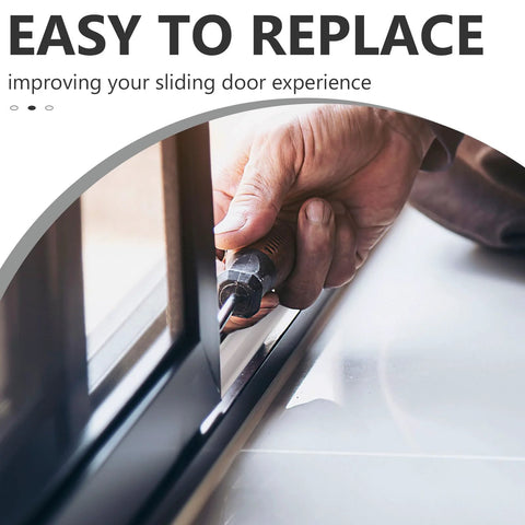 Installation of Two Pack 72 Inch Vinyl Sliding Screen Door Replacement Track Bottom Rail For Sliding Doors in progress