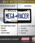 Comparison of Slim Matte Black License Plate Frames 2 Pack, Rust Free Stainless Steel vs other frames, highlighting benefits.