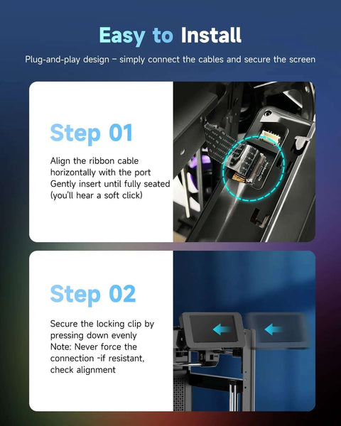 Installation steps for Adventurer 5M 4.3 Inch Full Color LCD Touch Screen Replacement Assembly Kit for 3D Printers AD5M