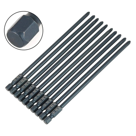 Premium S2 Steel Screwdriver Bits Set With Magnetic Tips, Heavy Duty Impact Resistance, Professional PH2 Cross Head Bit Kit For Electric Drills And DIY Projects That Are a Total Game Changer, 10-pack