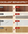 Wood Furniture Repair Kit With 10 Color Touch Up Fillers For Scratches Cracks Paint Chips And Nail Holes On Furniture Before After Results