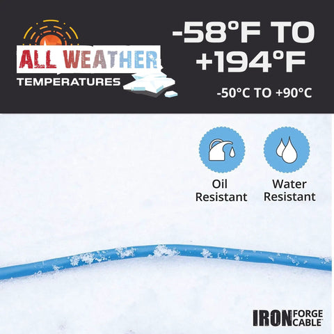 All Weather Outdoor Extension Cord 25 Ft Heavy Duty Lighted 3 Prong 16/3 SJEOW For Cold And Hot Temperatures with ice