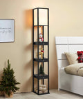 72 Inch Floor Lamp With Dope Shelves And Drawers For Living Rooms And Bedrooms Tall Sturdy Standing Lamp next to bed