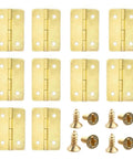 Set Of 10 Mini Vintage Rectangle Hinges For Wooden Boxes And Cabinets With Screws Iron Bronze Coated Hardware That Resists Rust
