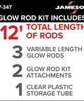 Glow Fish Rod Kit Quarter Inch X Twelve Ft Non Conductive Fiberglass Glow Rod For Running Cables Through Ceilings Walls Floors And Attics Includes Bullet Nose With Eyelet Hook And Handy Storage Tube, kit contents
