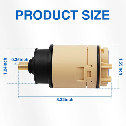 Single Function Pressure Balance Cartridge Replacement For Tub And Shower Cartridge Only with size dimensions labeled