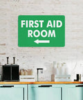Left Arrow First Aid Room Outdoor Medical Safety Sign 8x12 Aluminum Wall Decor For Home Office School Factory Driveway Emergency