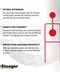 Single Spinning Target For Airguns, Beefy Steel Outdoor Practice Target in bright red with heavy duty metal construction.