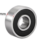 Double Sealed Deep Groove Ball Bearing 606-2RS 6x17x6 mm High Carbon Steel Z1 Bearings ABEC 1 P0, side view showing 6mm thickness