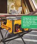 Built Tough Adjustable Folding Workbench Stand For Table And Miter Saws DW7451 Compatible, supporting DW7480 compact table saw.