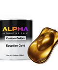 Egyptian Gold Basecoat And Midcoat Paint Gallon 128 Oz pre mixed with color sample showing high gloss finish.