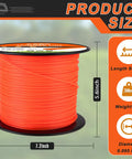 Beefed Up Heavy Duty 0.095 Inch Trimmer Line 880 Ft Reel Round Trimmer String Commercial Grade Cord for most gas electric cordless trimmers - Orange 3 lb
