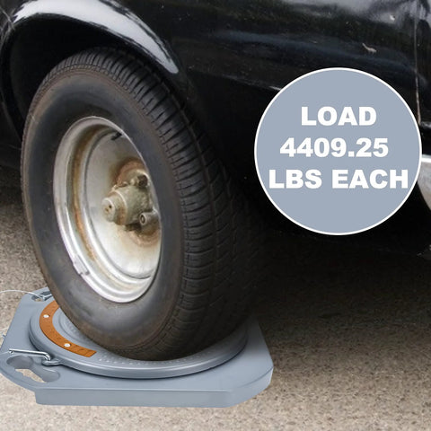 Wheel Alignment Turn Plates 360 Degree Rotating 4 Ton Capacity Pair For Car And Truck Front End Turntable Tables shown under tire