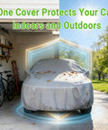 All Weather Sedan Car Cover Up To 205 Inches Breathable Full Exterior Shield Lightweight Dustproof Indoor And Light Outdoor Protection For Cars Like Camry Accord 3 Series Gray protecting car indoors and outdoors