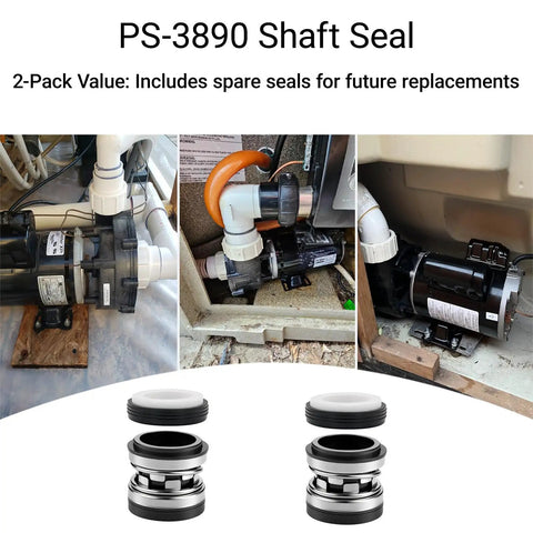 Mechanical Shaft Seal Replacement Kit PS-3890 R0479400 for Jandy Stealth PlusHP FloPro Hayward Tristar pool pumps, 2-pack shown