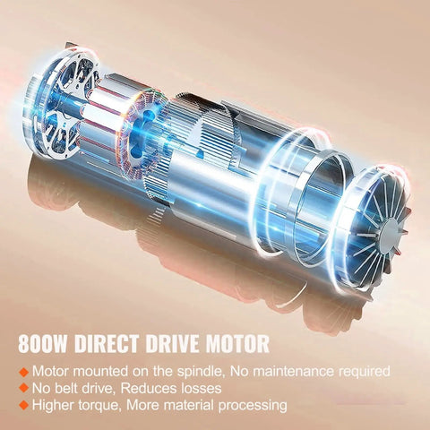 800W Direct Drive Motor image showing internal components of the motor for Compact 7X16 Inch Mini Metal Lathe Machine.