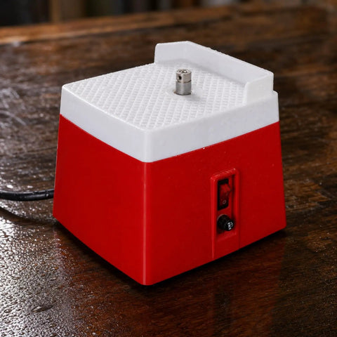 Compact Mini Glass Edge Grinding Machine For Hobby Workspace And Repair Bench with 110V plug and front switch.