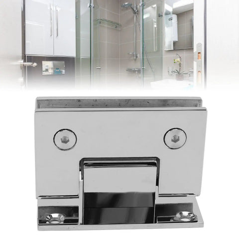Heavy Duty 90 Degree Glass Shower Door Hinges With Self Closing Feature in stainless steel for 8-12 mm glass, showcasing smooth operator design.