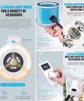 Badass Nail Dust Collector Vacuum With Sturdy Table Mount And Dimmable LED Light with multi-stage speed regulation and tri-color light mode.