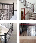 Top Shelf Black Wrought Iron Railing Posts And Balusters For Deck Backyard Porch And Balcony, 37 Inch Rock Solid Anti Rust Banister Spindles For Quick Diy Install, 30 Pack, decorative design on stairs.