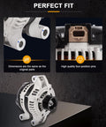 High-quality drop in ready alternator replacement for Ford E Series and F Super Duty 6.2L V8 dimensions and pin details
