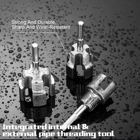 Pro Grade All In One Pipe Thread Cutting Tool With Integrated Internal And External Threading PVC PPR MPP Tubing Electric Drill Compatible Threader Kit