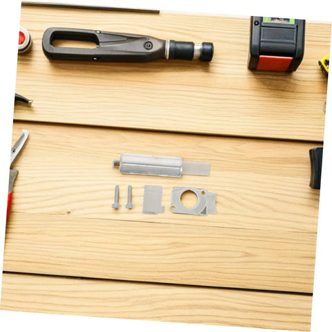 Top Grade CIYODO Drive Belt Tensioner Assembly For Ts400 Concrete Saw Ensures Steady Power And Smooth V Belt Operation Perfect OEM Replacement Kit For Gas Powered Cutting Tools That Really Keeps Things Running Tight. Grey steel tensioner parts with screws on wood