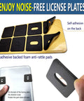 Tight Anti Theft License Plate Screws Keep Your Ride Locked Down Stainless Steel 1/4 Inch Bolts For Cars And Trucks showing foam anti-rattle pads.