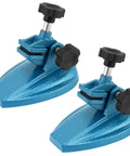 Double Non Slip Micrometer Stand With Painted Cast Iron Base, 2 Pack, side view showing durable clamp and anti slip pads