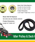Mower Idler Pulley And Deck Belt Kit For 30 Inch Deck Walk Behind Mowers, 44 Inch Cogged Drive Belt With 140 Teeth