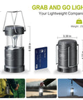 Ultra Bright LED Camping Lanterns 4 Pack For Power Outages With 3 Color Modes And Dimmable Battery Power, size comparison