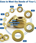 315 Piece Brass Washer Set With Nine Metric Sizes M2 M2.5 M3 M4 M5 M6 M8 M10 M12 Flat Washers Pro Grade Assortment For Screws And Bolts