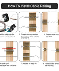 Installation guide for Low Profile Invisible Cable Railing Kit For 3/16 Inch Cables With T316 Stainless Receivers And Swage Stud Ends