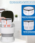 Instruction for using drainer basket in Ultra Portable Mini Washing Machine With Foldable Design And Spin Dryer Lightweight Washer For Travel RV Life Apartments Camping Dorms Perfect For On The Go Underwear Kids Clothes Pets And Small Loads