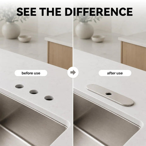 Foolproof Brushed Nickel Deck Plate And Faucet Hole Cover For Three Hole Sinks With Dead Stop Foam Gasket Plus Slick Stainless Steel Flange Build That Kills Drips And Keeps Your Kitchen Setup Tight