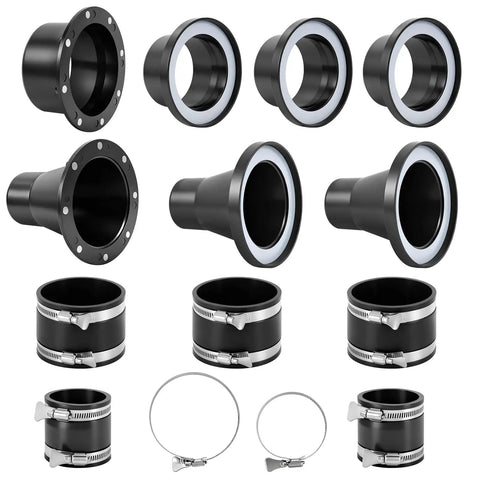 Magnetic Dust Collection Fittings For Woodworking Shops With Quick Hose Connectors Two Pack Mag Port Adapters And Five Piece Four Inch Two Point Five Inch Couplers