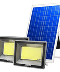 JUDYSSY Courtyard Light Led Solar Floodlight Outdoor with Remote Control, dual solar floodlights with solar panel.