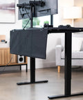 Clamp On 48 Inch Desk Skirt With Dual Top Cable Slots For Hidden Cable Management And A Cleaner Private Workspace On Desk