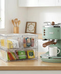 Three Pack Stackable Storage Drawers For Under Sink, Bathroom And Kitchen Organization, Easy Assembly Plastic Bins