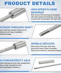 Driveshaft And 4 Blade Stainless Steel Propeller Kit For RC Boats, shown with high-speed flange bearings and precision threaded shaft.