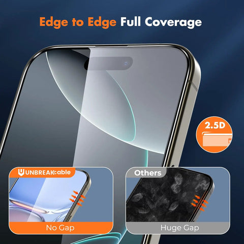 Iphone 16 Pro Max Screen Protector Kit 3 Pack Full Coverage Tempered Glass 9H Hardness Bubble Free Easy Install Frame Military Grade Shatterproof Drop Proof For 6.9 Inch Display