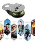 Beefy Heavy Duty Fixed Eye Steel Pulley For Wall Mount Single Wire Rope Pulley All Metal Construction Rugged And Corrosion Resistant Durable Industrial Grade Pulley For Lifting And Cable Systems, fixed-eye steel pulley with climbing use