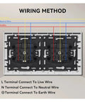 Top Shelf EU Standard Electrical Wall Sockets with Waterproof Covers 5 Pack wiring method diagram showing terminal connections.