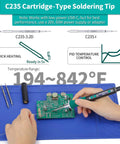 928D IV Pro Grade All In One Soldering Iron Kit With Type C Port Fast Heating C235 Cartridge 194 To 842 F Temperature Adjustable PD QC