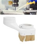 Snag Debris Fast And Keep Your CNC Rig Running Smooth With This 80mm Spindle Dust Boot Shoe, white plastic with brushes.