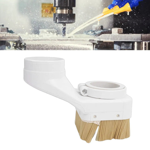 Snag Debris Fast And Keep Your CNC Rig Running Smooth With This 80mm Spindle Dust Boot Shoe, white plastic with brushes.