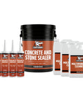 Heavy Duty Liquid Rubber Concrete Driveway Coating Kit With All Season Water Repellent Sealer And Multipurpose Cleaners includes sealants and cleaner.