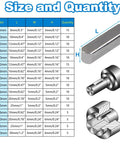Front view: MroMax 150-piece feather key set, carbon steel round-ended shaft keys, sizes 8–30 mm