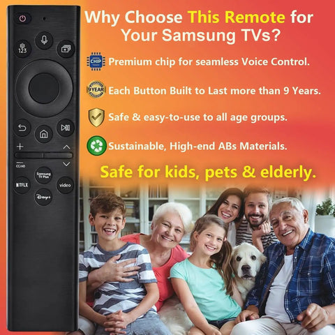 Replacement Remote For 2019-2026 Smart TVs With Voice Control No Nonsense Setup Broad TV Compatibility Low Latency